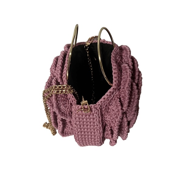 African Handmade Sling Rose Flower Purse - Picture 2 of 6